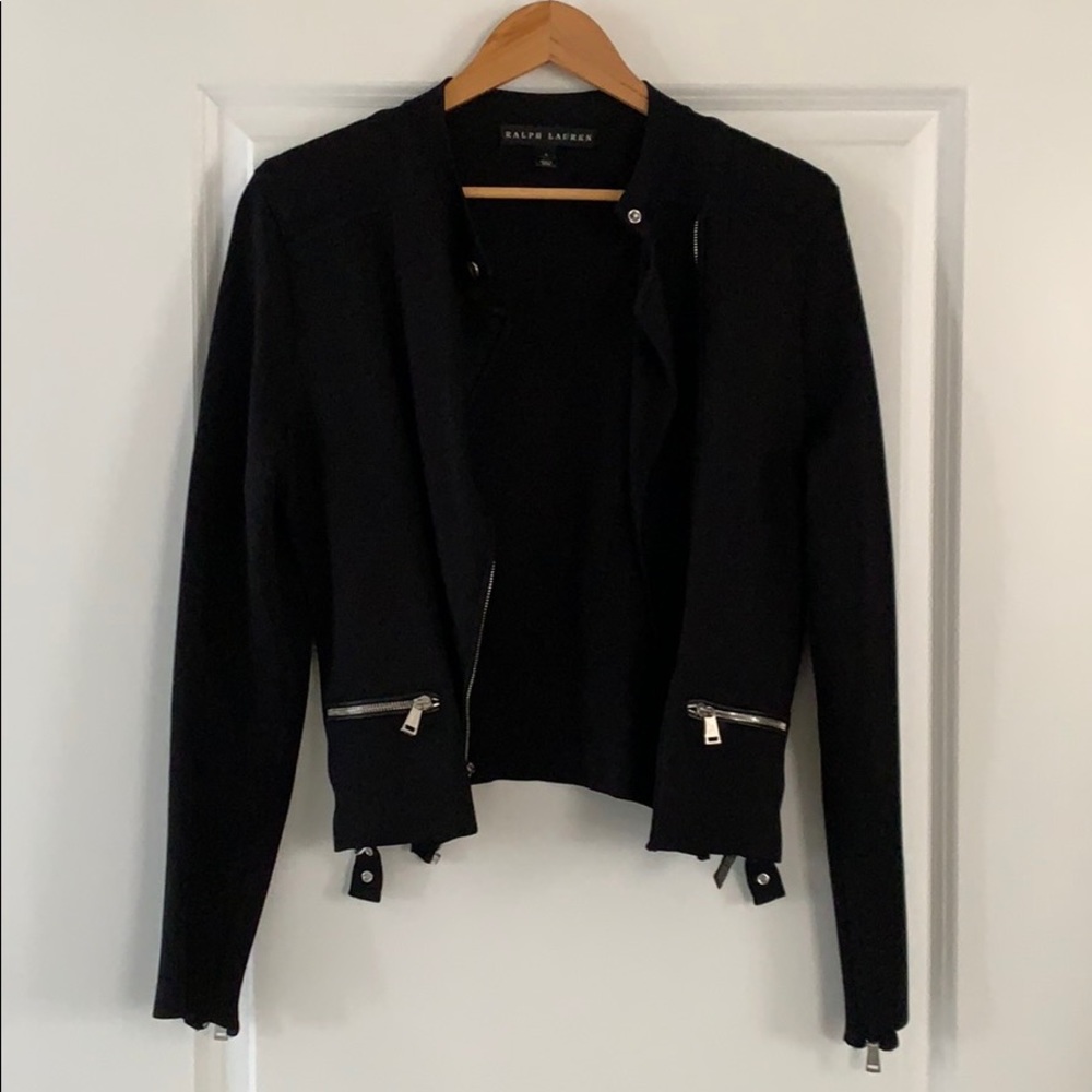 Ralph Lauren Black Label Knit Moto Jacket.